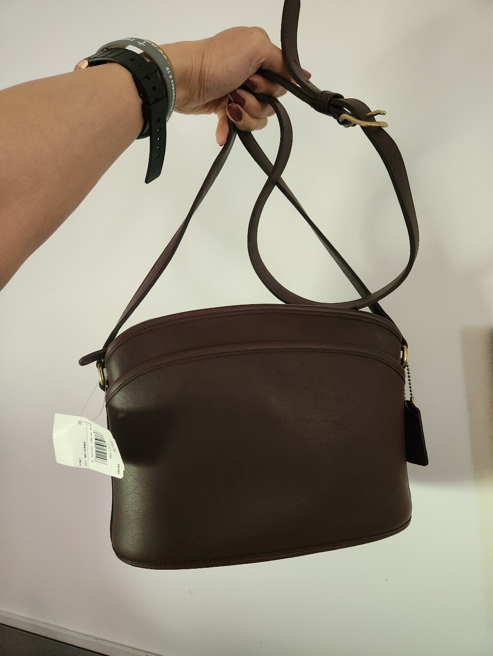 New Coach Classic Leather Crossbody Bag in Dark Brown